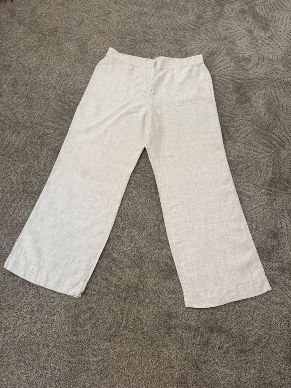 Chico's Linen-Blend Wide Leg Pants - Light Taupe